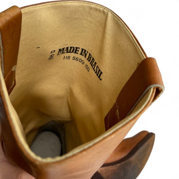 Vintage Carmel Brown Tall Leather Campus Boots Women's 8.5 D - Picture 10 of 14